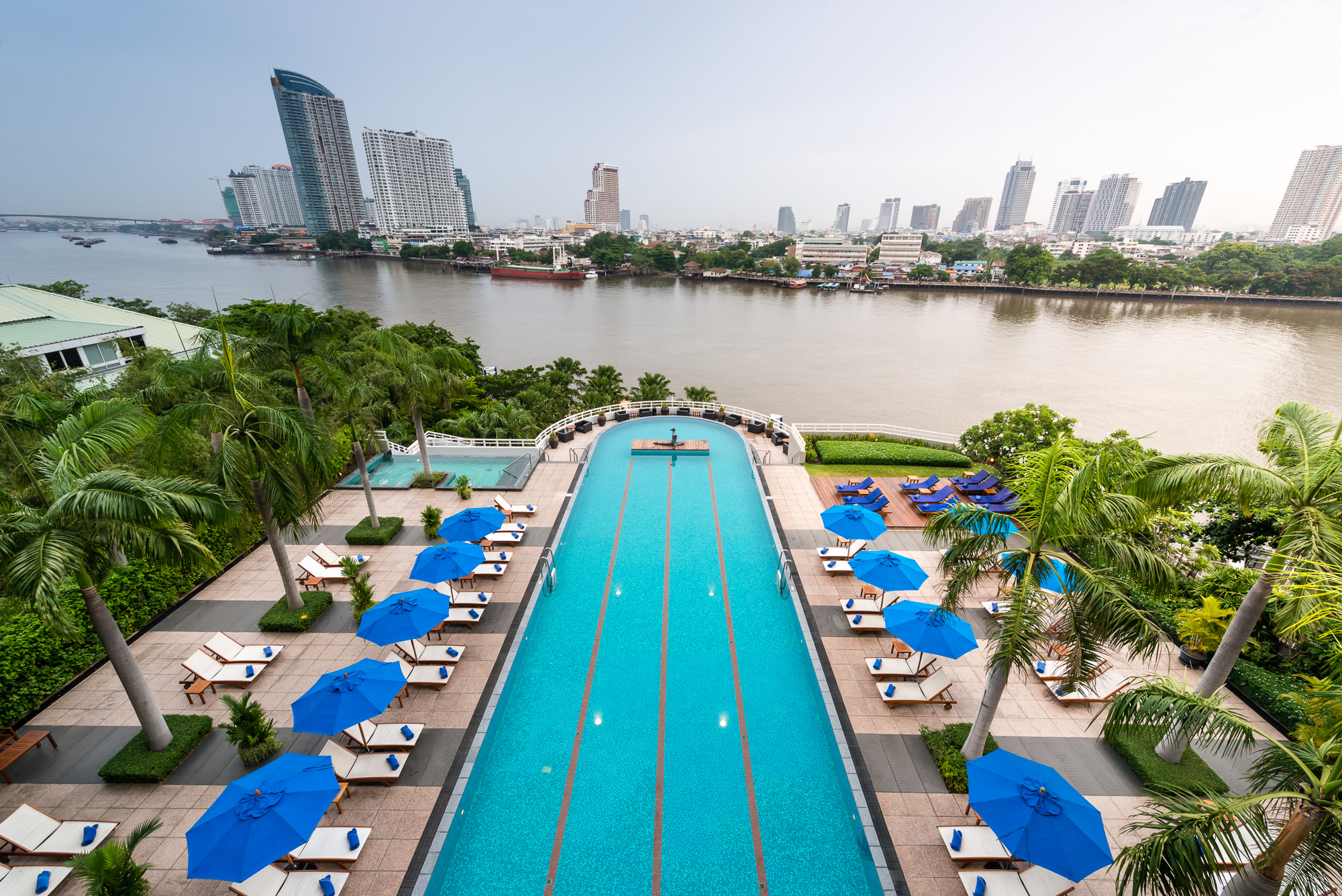 Aerial View of the Pool at Chatrium Hotel Riverside Bangkok